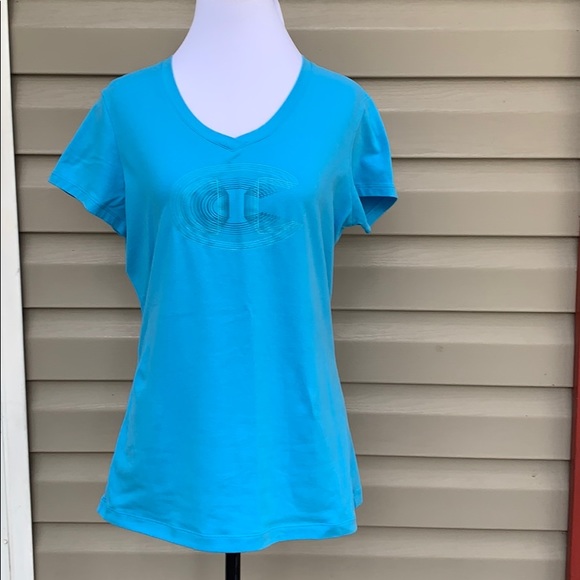 Champion women’s blue scoop neck,capped sleeve tee - Picture 1 of 6